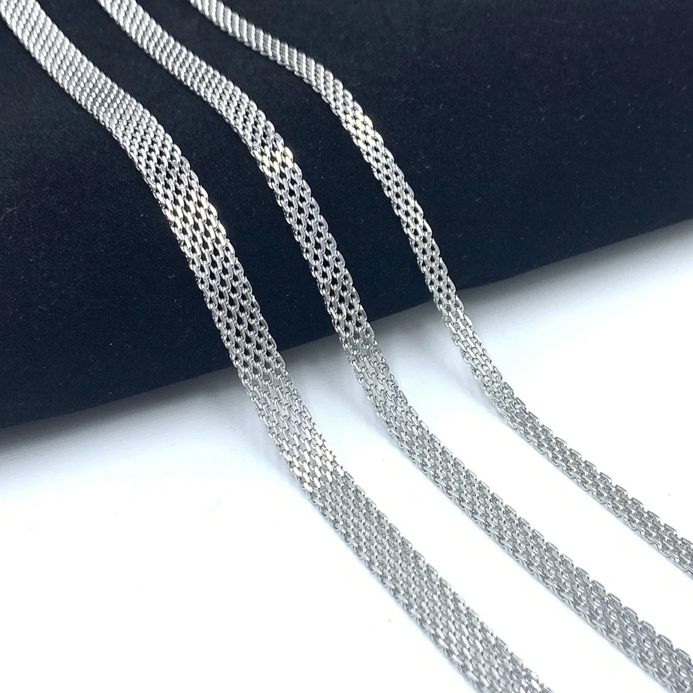 Mesh Stainless Steel Bracelet Necklace for Men Women 4mm 6mm