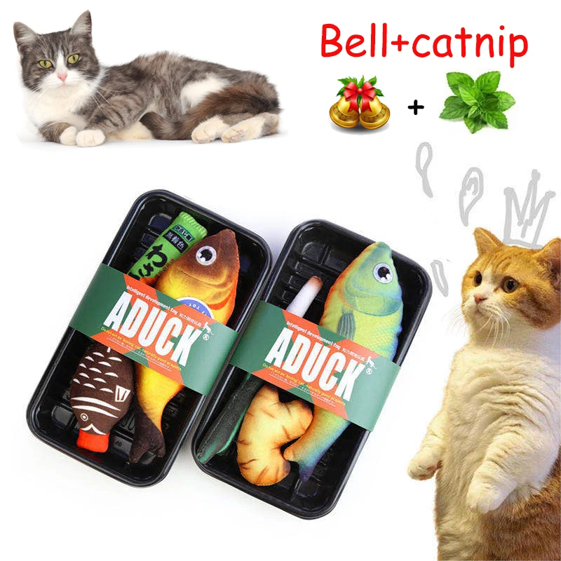 

Pet Soft Plush 3D Fish Shape Cat Toy Interactive Gifts Fish Catnip Toys Stuffed Pillow Doll Simulation Fish Playing Toy for Pet