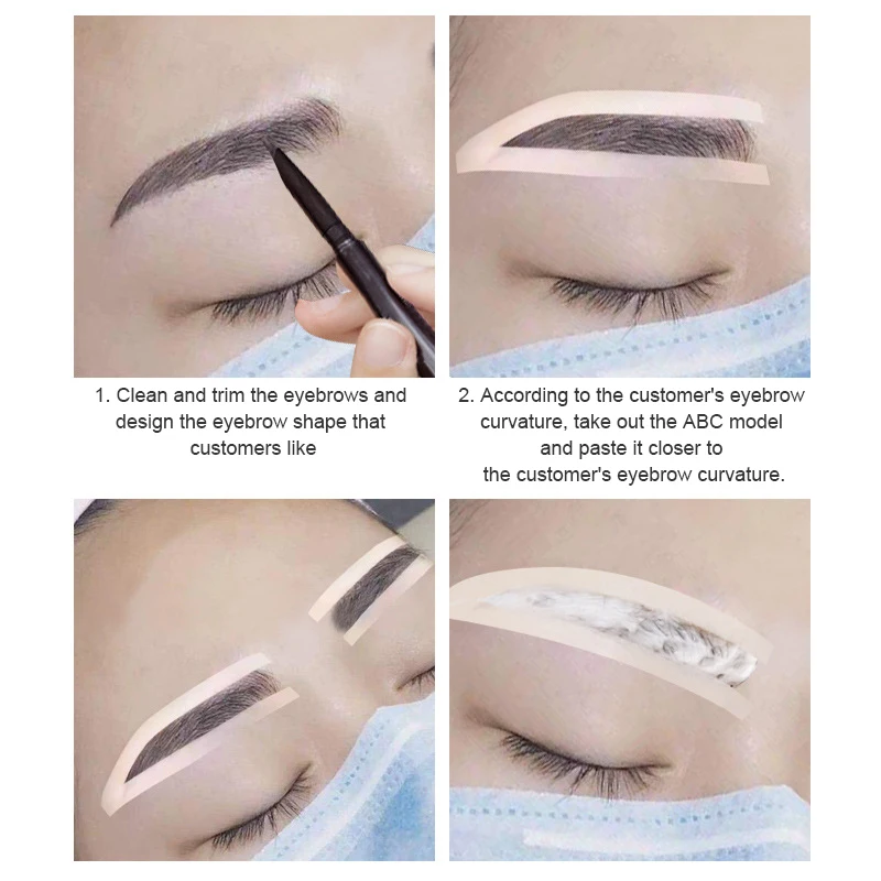 6 Pairs Disposable Eyebrow Tattoo Shaping Auxiliary Sticker Templates Stencil Semi Permanent Makeup Tools Reusable HOT | Красота и