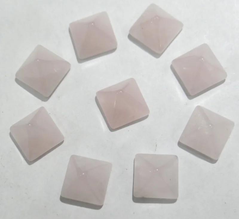 Wholesale 8*8mm 30PCS Natural Stone Quartz crystal Square Pyramid CAB Cabochons no hole for Jewelry making accessories | Украшения и