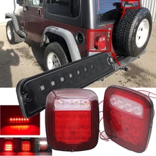 Para jeep tj acessórios led parar luz da cauda reversa luzes traseiras da placa de licença com 3rd luzes de freio para jeep wrangler tj 97-06