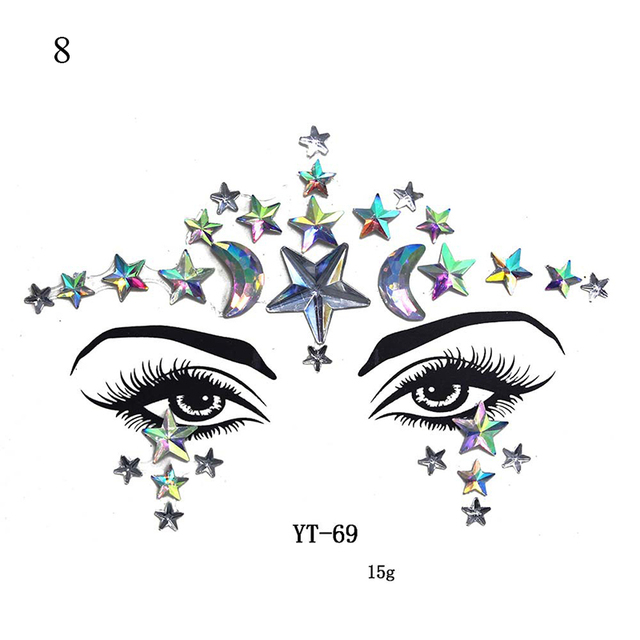 Crystal Tattoo Sticker Drill Stickers Eyes Sticker Party Face Stickers Face Decoration Diamond Masquerade Temporary Tattoo