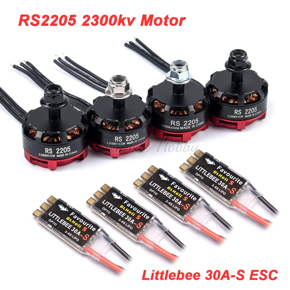 RS2205 2205 2300KV в обоих направлениях (CW CCW) + LittleBee 30A BLHeli_S ESC для FPV RC быстроходный