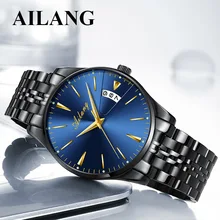 

AILANG Casual Fashion Trend Design Men's Mechanical Automatic Watches Waterproof Leather Strap Male Date Relogio Masculino 8618