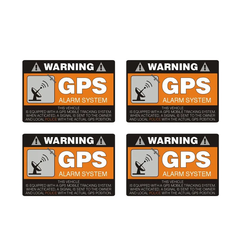 

4X 8cm*5.3cm Warning Car Sticker GPS Alarm System PVC Decal