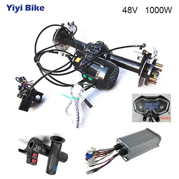 Preise 80cm 48V 60V Elektrische Hinterachse Motor 500W- 1200W DC Differential Motor 24Mosfet Controller Twist Drossel Für Buggy ATV Kart