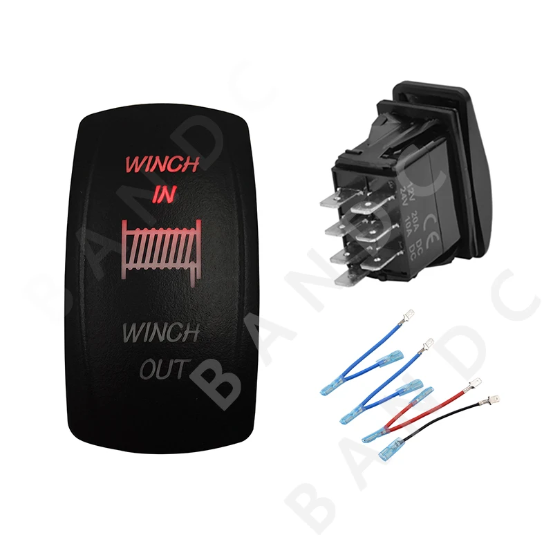 WINCH IN WINCH OUT 7P (ON) OFF (ON) DPDT Rocker Switch for Car Boat