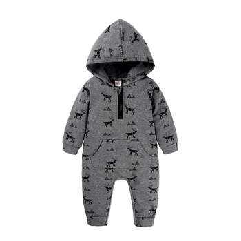 

Baby Winter Clothes Spring Fall Boys Long-sleeved Christmas Hooded Climbing Clothes Cartoon Newborn Costume Baby Boy Onesie