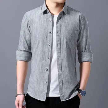 

Shirt men long-sleeved 2020 autumn cotton business casual shirts men's spring clothes 790