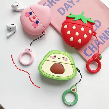

3D Earphone Case for Huawei Freebuds 3 Case Silicone Cute Avocado Dog Cartoon Cover for Huawei Freebuds 3 Pro Cases Keychain