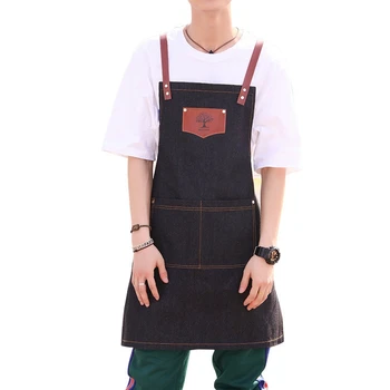 

Barber Cooking Apron for Kitchen Apron for Women Men Chef Waiter Cafe Shop BBQ Hairdresser Tools Denim Aprons Gift