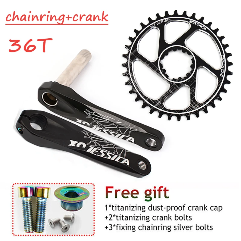 crank chainring-36t Джессика система для MTB GXP передняя Звездочка узкая широкая цепь из колец Цепь 32/34/36/38T дорога горный велосипед кольцо в виде цепочки Алюминий фиксированный шатун для велосипеда - Цвет: crank chainring-36t