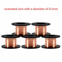 

5 pcs 0.1mm diameter thin copper wire DIY rotor enameled wire solenoid repair welding wire winding wire