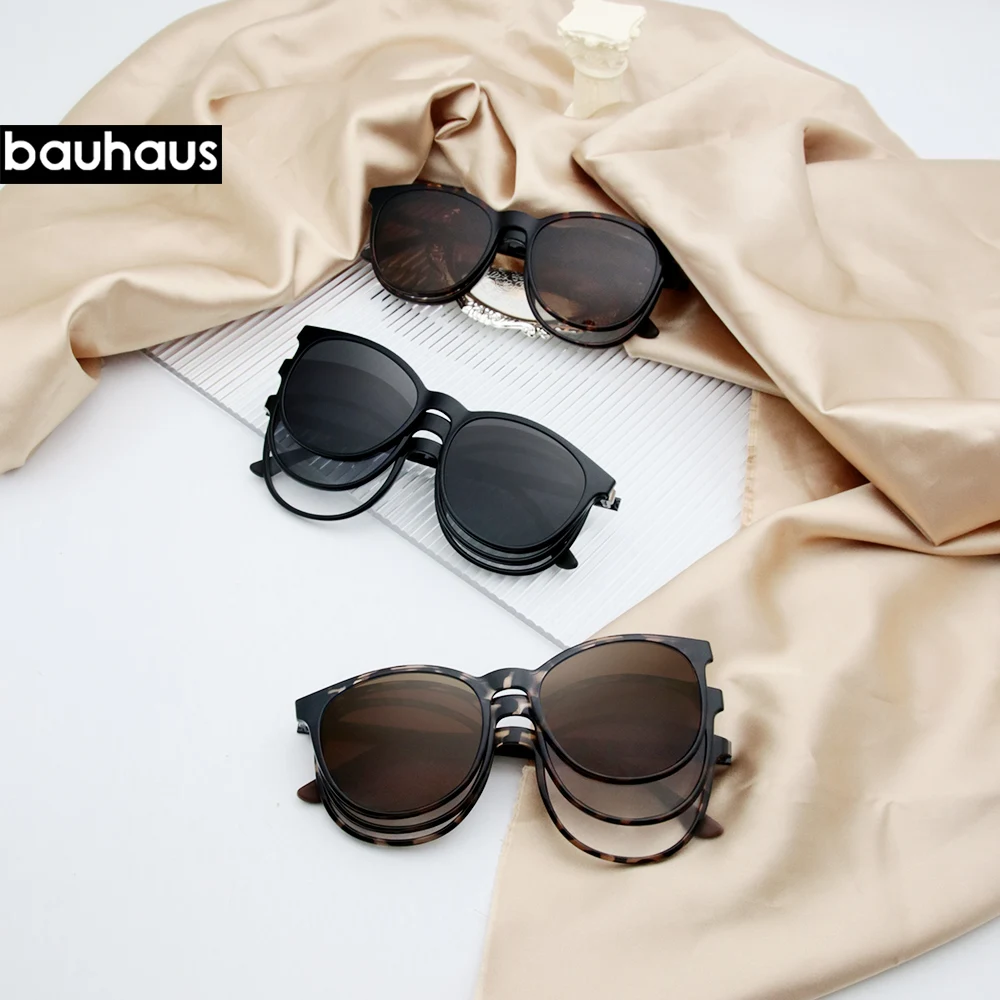 X3188 Magnet Sunglasses Women Polarized 2 In 1 Eyeglass Frame With Clip On Glasses Polarized Lens