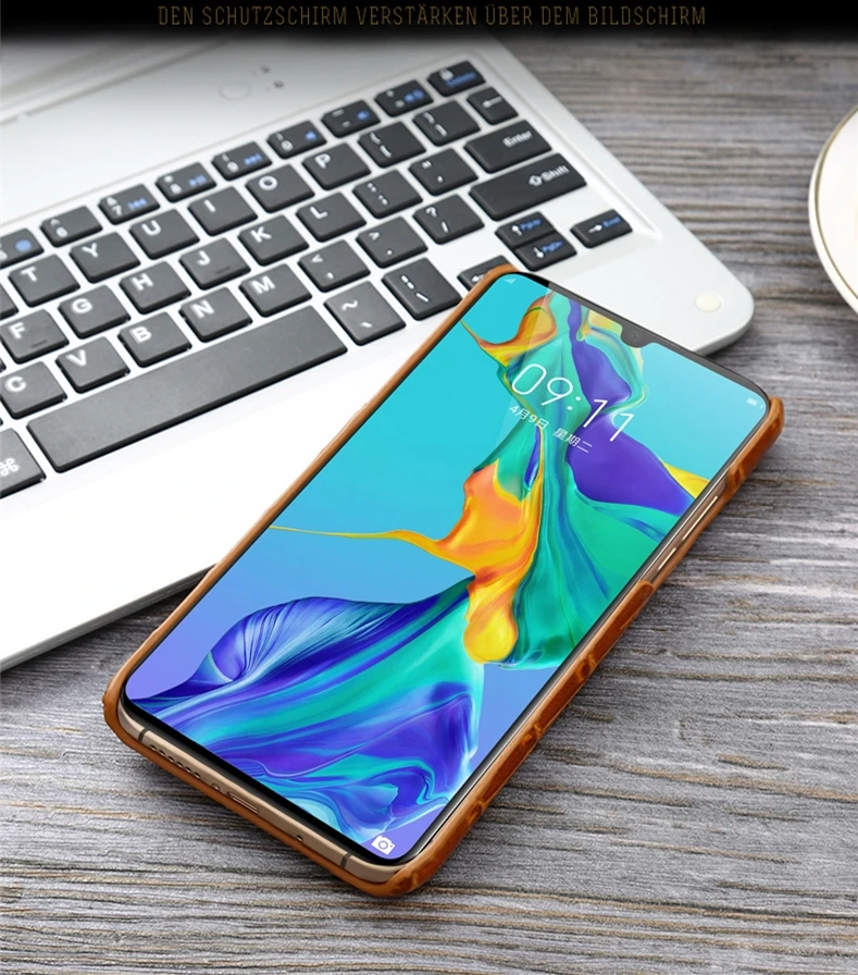 BuzzLee чехол для huawei P30 pro P30, Роскошный чехол из натуральной кожи с бамбуковым узором, Твердый чехол для телефона с ремешком на руку