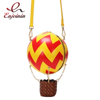 

Cute Hot Air Balloon Design Color Striped Fashion Women Shoulder Bag Tote Crossbody Bag Ladies Purses and Handbags Tote Bag