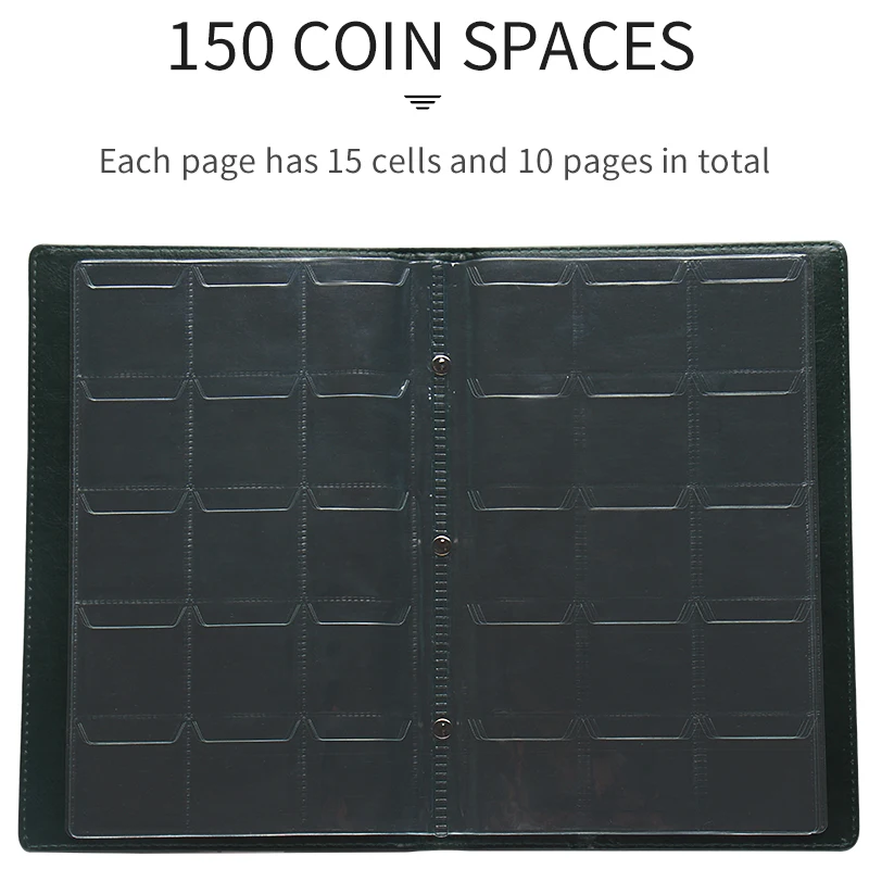

45MM Coin Album PU Leather 150 Sheets Coin Holder Portable Album Coin Penny Money Storage Book Case Folder Holder Collection red