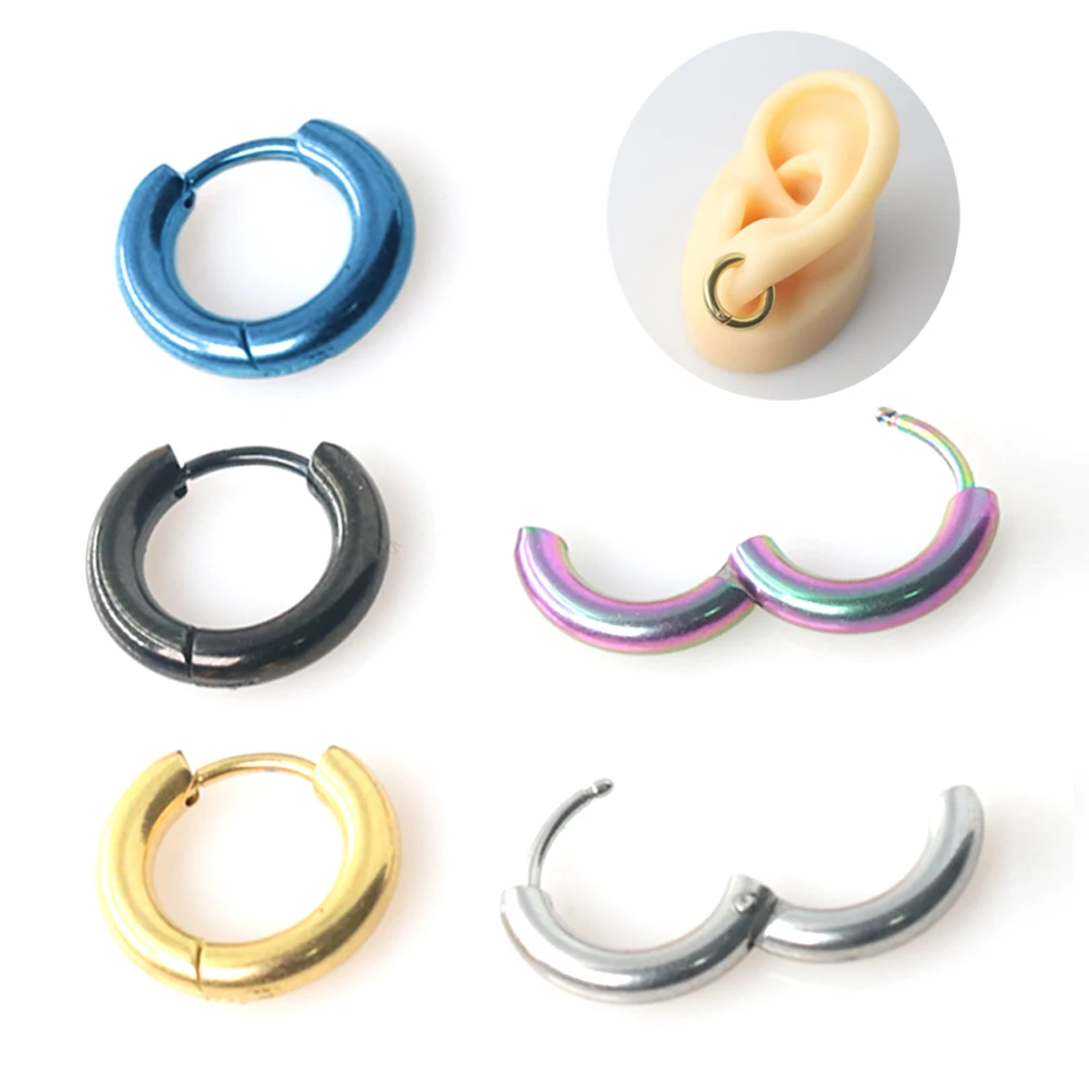 1 Pcs Stainless Steel Round Ear Rings Hoop Industrial Piercings Earrings Body Sexy Jewelry Men Women Punk Accessorie Wholesale | Украшения