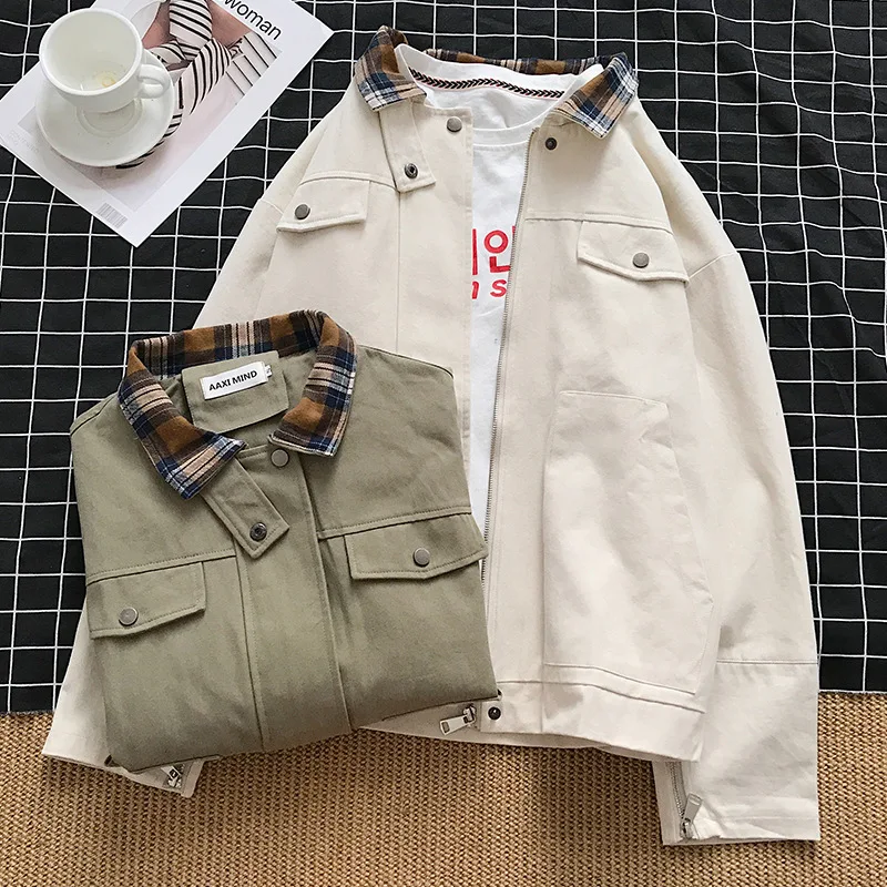 

Elegant Special Couple Clothes Long-sleeved Coat Tooling Jacket 2019 New Style INS Tops