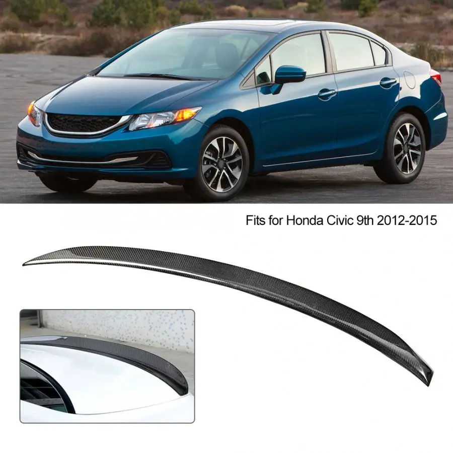 3D карбоновый спойлер заднего багажника, крыла Подходит для Honda Civic 9th 2012 2013 задний спойлер автомобиля автомобильные спойлеры
