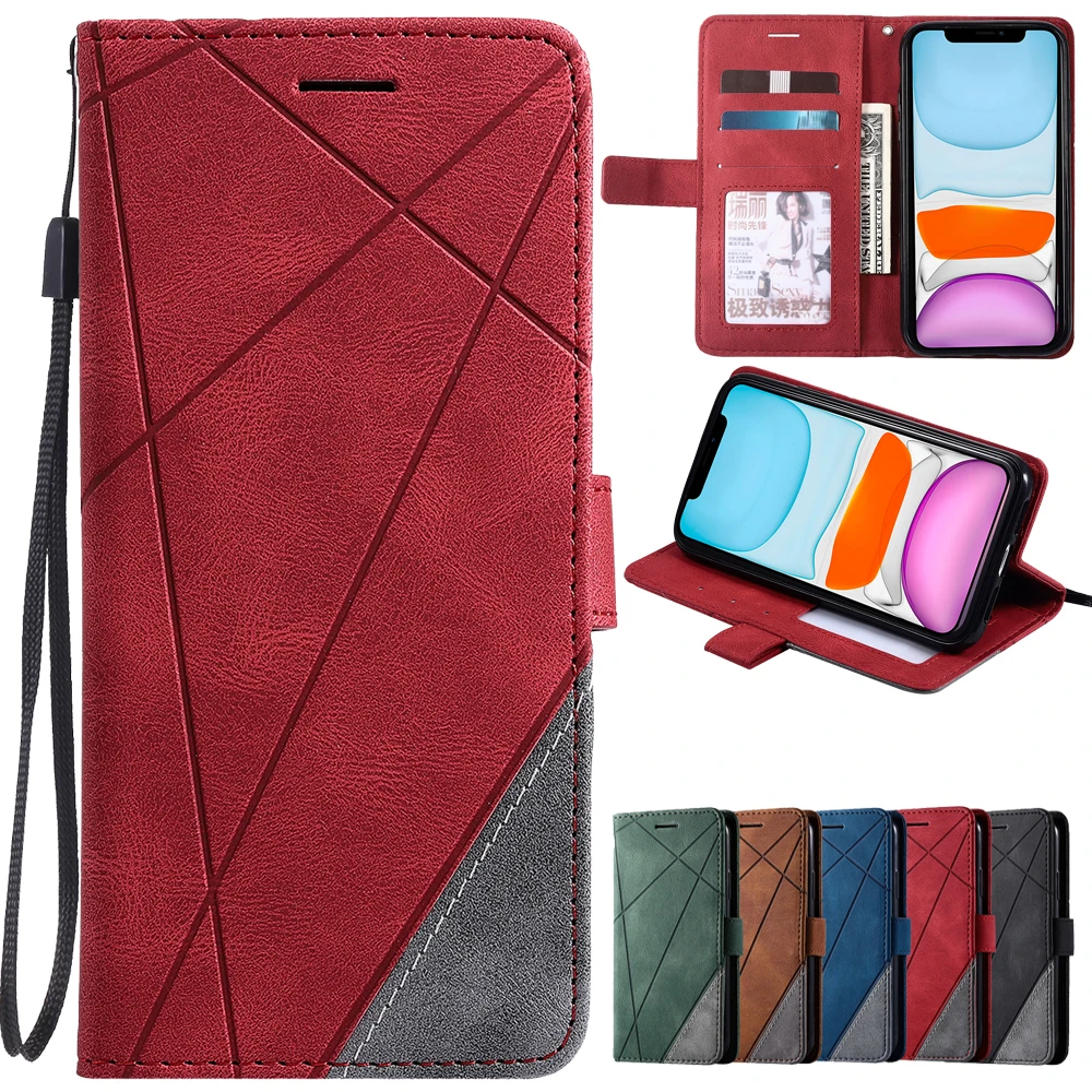 Leather Case For iPhone 12 Pro 11 XS Max Phone mini X XR 8 7 6 6s Plus Shockproof Stand Cover Bags | Мобильные телефоны и