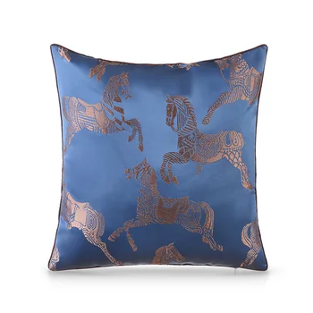 

Cushion Cover Luxury European Embroidery Horse Pillow Cover Sofa Cushion Cover Canva Home Bed Decorative Case 45 X 45cm Sofa Bed