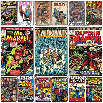 

Marvel Metal Sign Plaque Metal Vintage Pub Bar Decor Tin Sign Cinema Plate Poster Home Decor Art Painting Wall Sticker