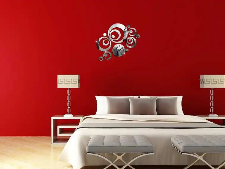 Круглые цифровые настенные часы современный дизайн 3D DIY Зеркало Reloj De Pared гостиная настенные часы Наклейка Horloge Мураль элегантный Klok
