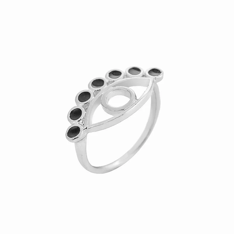 Готические кольца в стиле панк с эмалью от сглаза для женщин, Anillos, красные губы, сердце, золото, Bague Femme, регулируемое кольцо, Anel, кольцо на палец, ювелирные изделия - Цвет основного камня: silver