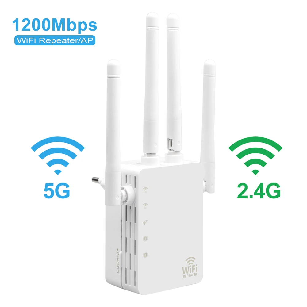 Wi Fi Range Extender 1200 Мбит/с двухдиапазонный 2 4/5 ГГц Интернет усилитель сигнала
