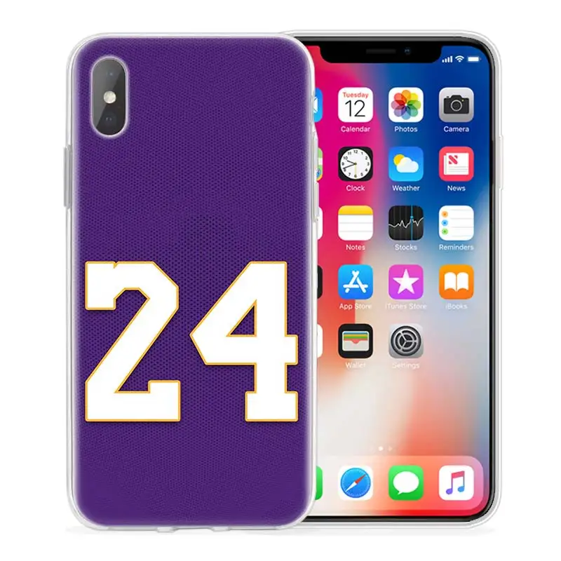 08 Чехол с Баскетбольным номером 23 24 для iphone XS Max XR X 10 7S 8 6 6S Plus 5 5SE 5C 6+ 7+ 11 Мягкий силиконовый чехол для телефона Fundas Capa - Цвет: 08