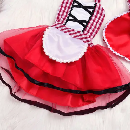 Newborn Little Red Riding Hood Cosplay Photo Prop Costume Baby Girls Tutu Dress + Cape Cloak Outfit Girl Party Dress girls dress baby girl dress