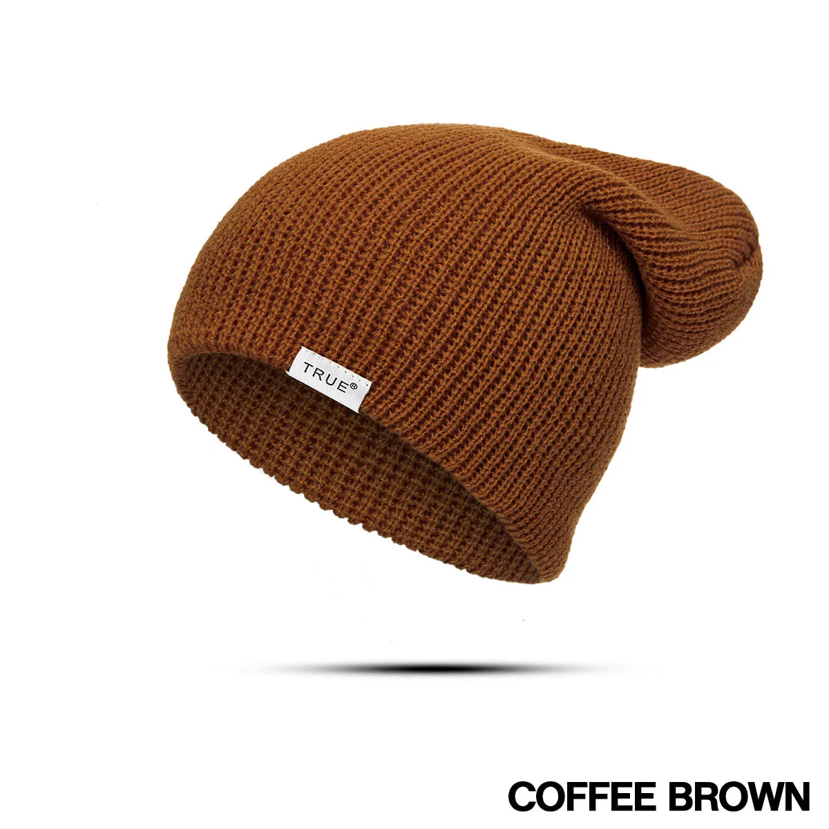 Женская зимняя шапка, Повседневная вязаная одноцветная Мужская Осенняя хип-хоп шапка Skullies, зимняя теплая одежда, шапка, аксессуары - Цвет: coffee