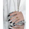 SHANICE S925 sterling silver open ring ins niche design tin foil texture micro-inlaid zircon Accessories Finger Jewelry Gifts 3