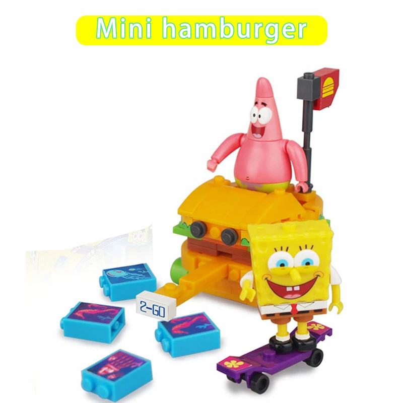 

New Spongebob Series Toys Hamburg Car Compatible Legoingly Spongebob Series SP-S001 Building Blocks Toys for Kid Birthday Gift