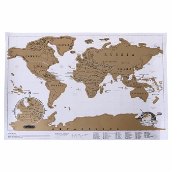 

A map of world ! Creative scratch map for the whole world , vintage scratch map as novelty gift to friends 88X52 CM