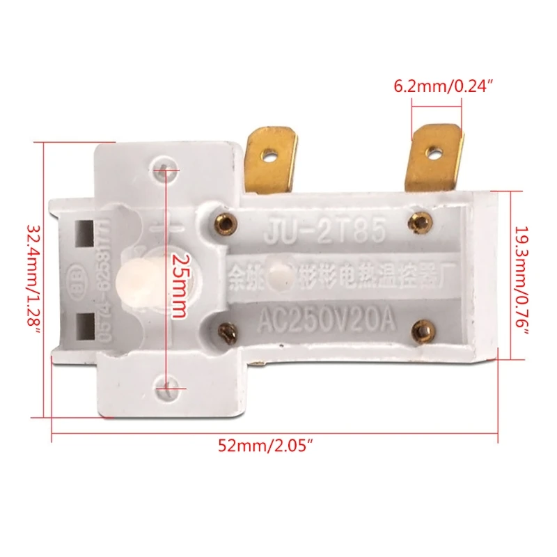 J6PE Durable Electric Heater Thermostat 250V16A for Maintenance of Electric Heater Prevent the from Overheating tubular heater