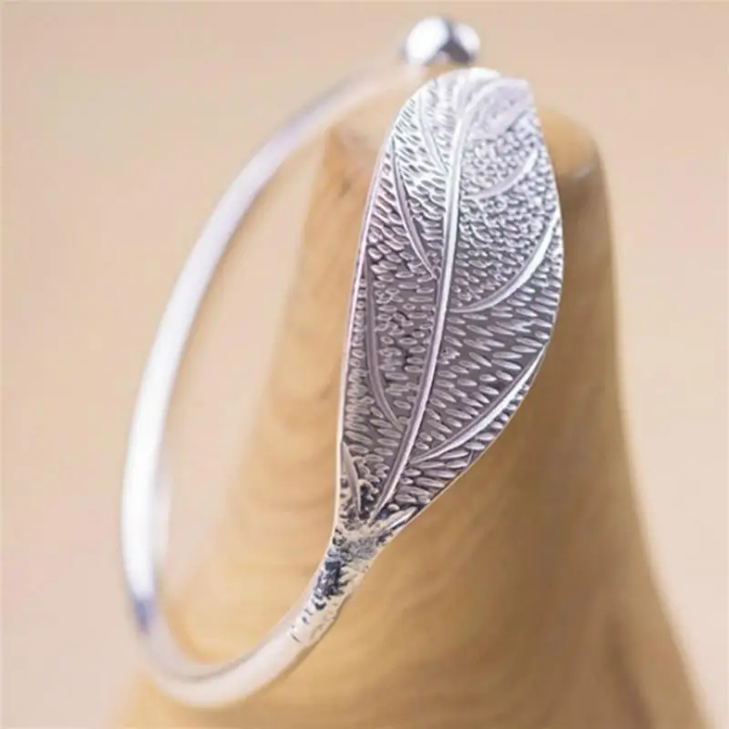 Модное серебристое сплав Открытый лист Браслет-манжета символ любящего крепления браслеты Открыть ювелирные изделия в стиле "Бохо" для Для женщин подарок на любой случай