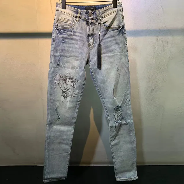 Autumn Graphic Jeans Mens Stretch Jeans 