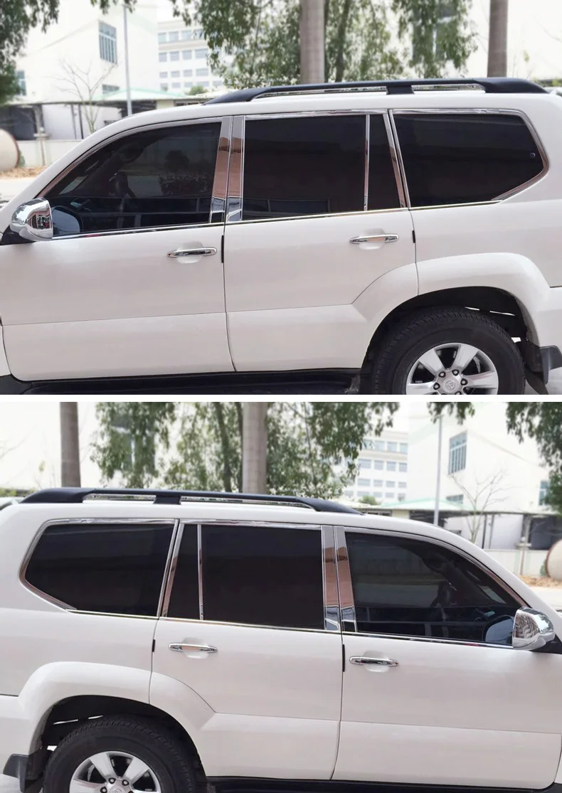 Накладки на внешние подоконники из нержавеющей стали для Toyota Land Cruiser PRADO 2003 2004 2005