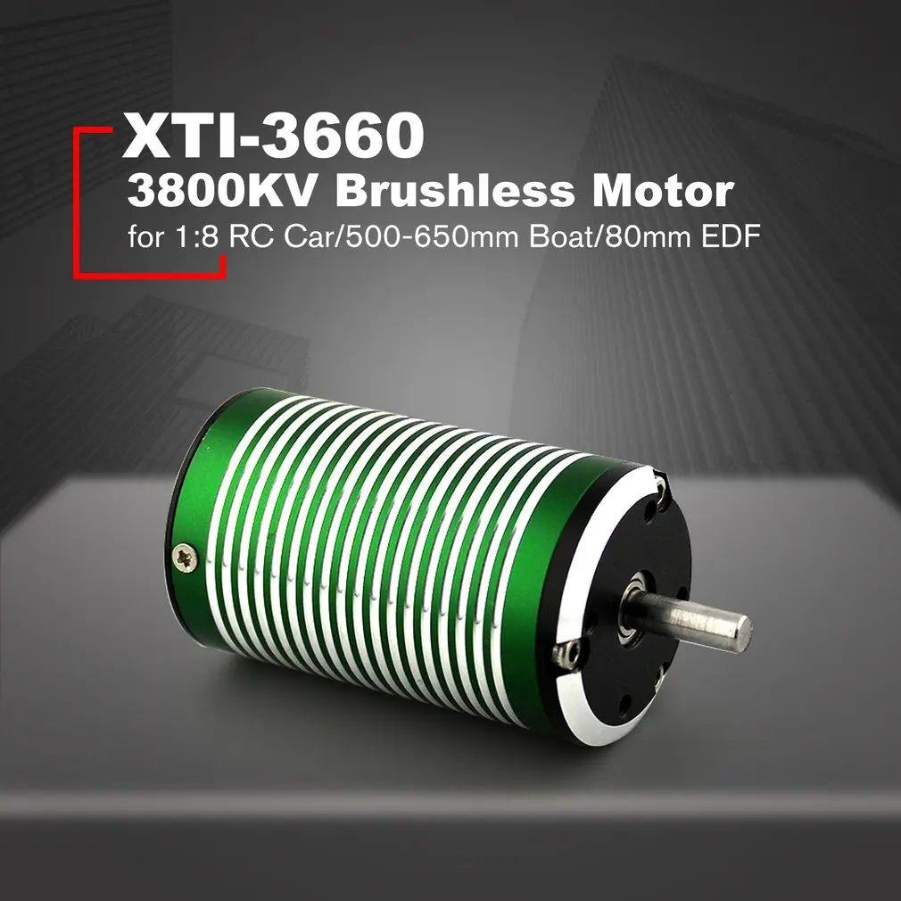 X-TEAM XTI-3660 3800KV 5mm Brushless Sensorless Motor for 1:8 RC Car Buggy/500-650mm RC Boat Ship/80mm EDF Parts