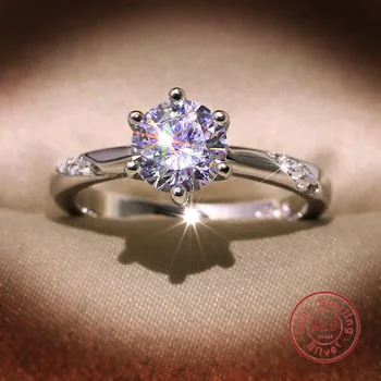 

Classic Female Rings 925 Sterling Silver Round Circle Heart Arrow Zircon Rings for Women Promise Love Wedding Jewelry Girl Gift