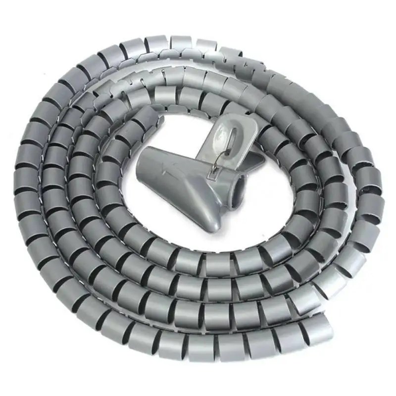 1M New Spiral Wrap Sleeving Band Tube Cable Protector Line PE Plastic Covered Wire Cable Line Protective Sleeve Wire Management