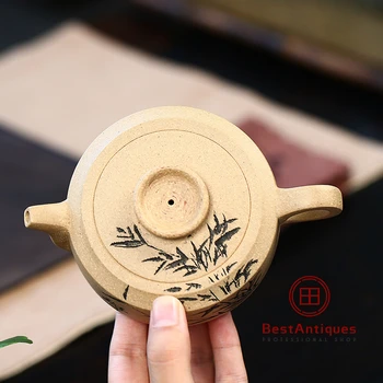 

Yixing Zisha Teapot Purple Clay Teapots Handmade Zhuying Zhoupan 240cc