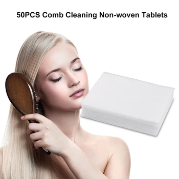 

50pcs Comb Cleaning Non-woven Cleaning Paper Tablets for Cleaning Hair and Grease from Brush Polish Remover Pads