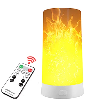 

LED Flame Effect Light Portable Fire Flickering Remote Control USB Rechargeable Magnetic Lamp Simulated Atmosphere Decor Light