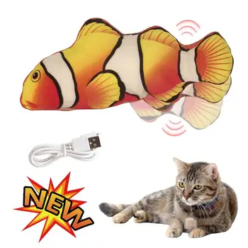 

2020 Catfish Toy Electric USB Simulated Fish With Cat Mint Interactive Chew Cat Toy Cat Fish Doll Wagging Fish