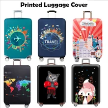 Утолщенная дорожная Крышка для багажа защитный костюм Чехол чехол Аксессуары для путешествий эластичный Чехол для багажа с принтом 18-32 дюймов Чехол для костюма