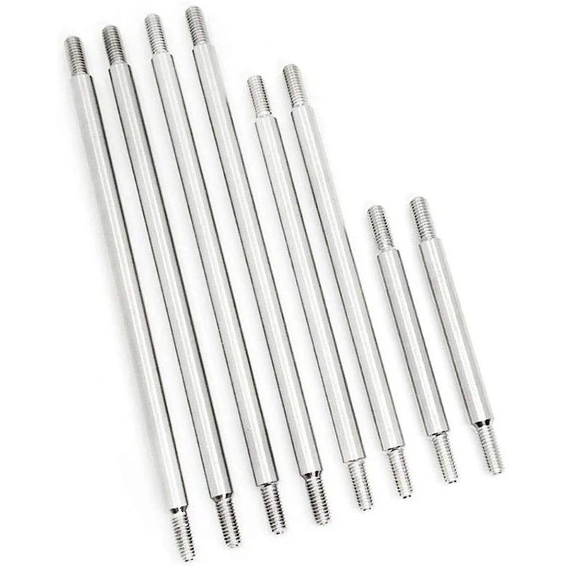 

For RC Car TRX4 Pull Rod TRX4 Complete Stainless Steel Links 8 Pcs Set for Traxxas TRX-4 324mm Wheelbase Suitable for 1/10 RC Cr