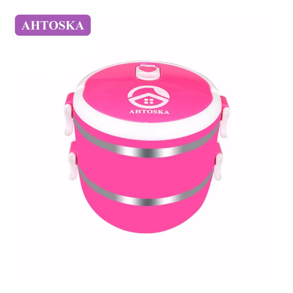 Двухслойный Ланч бокс AHTOSKA столовая посуда из нержавеющей стали изоляционный